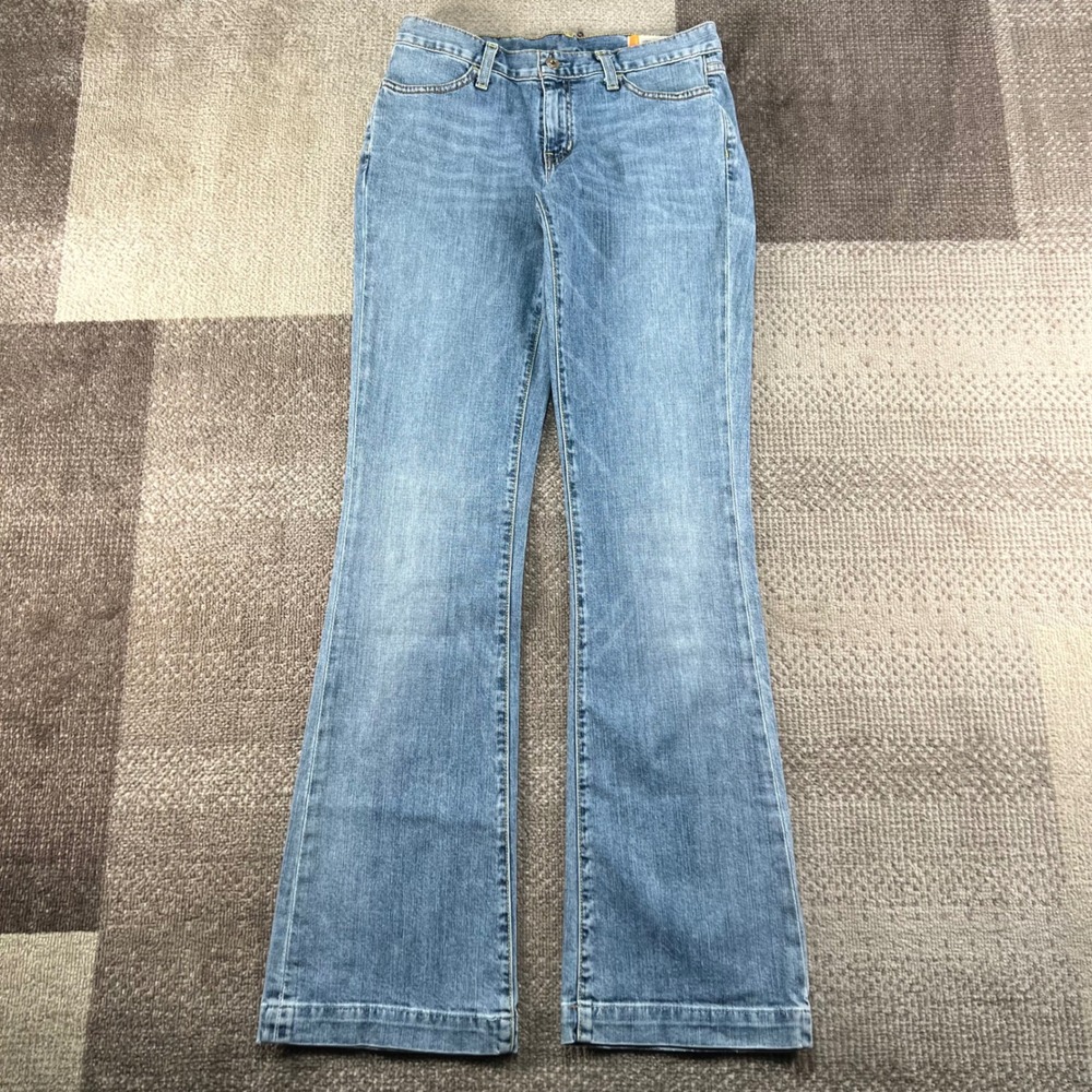 Y2K Gap Long and Lean Flare Jeans Light Wash Blue Denim Size 2L Low Rise